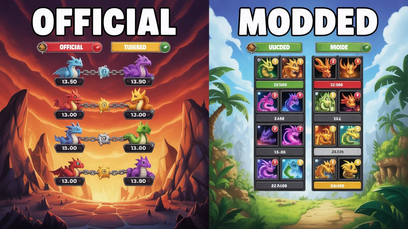 Comparing Modded Versions with the Official Game
