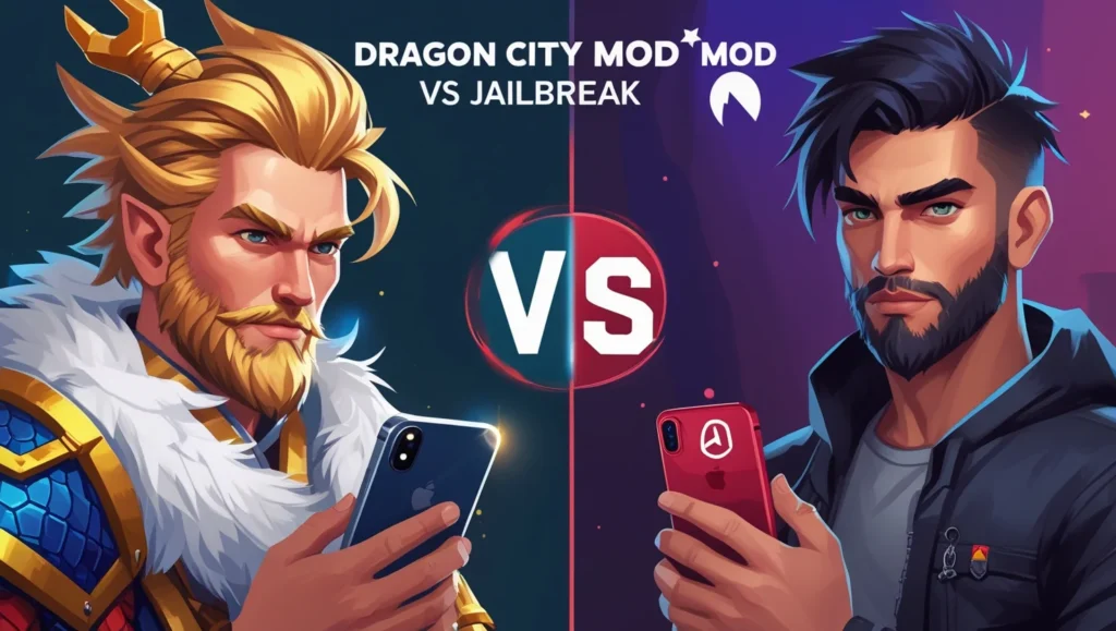 dragon city mod apk vs jailbreak 2025