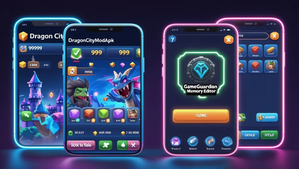 dragoncitymodapk vs gameguardian 2025